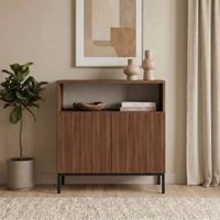 Aparador Pequeño Moderno Santiago 2 Puertas Marrón RyR MUEBLES