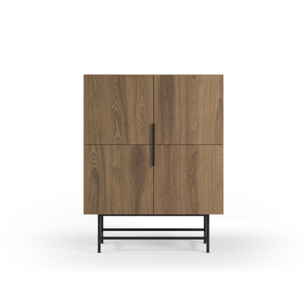 Aparador Moderno Adrián 4 Puertas Marrón RyR MUEBLES