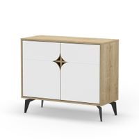 Aparador Moderno Ryan 4 Puertas Duna y Blanco RyR MUEBLES