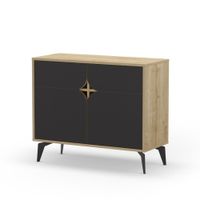 Aparador Moderno Ryan 4 Puertas Duna y Negro RyR MUEBLES