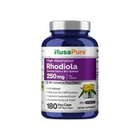 NusaPure Rhodiola Rosea 250 mg Extracto 30 1 con BioPerine 180 Cápsulas Vegetales
