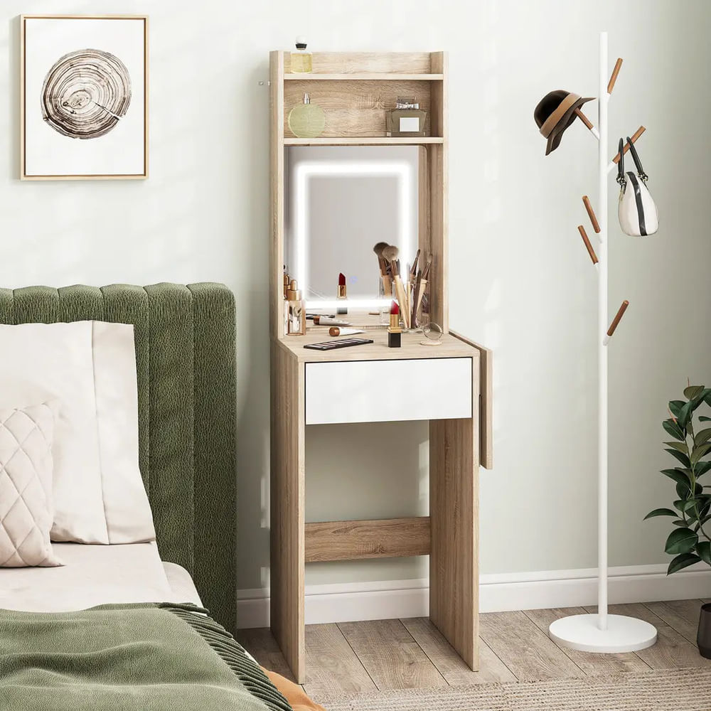 Tocador Compacto Moderno Jazmin Duna y Blanco RyR MUEBLES