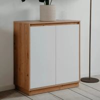 Aparador Corto Moderno Pinto 2 Puertas Duna y Blanco RyR MUEBLES