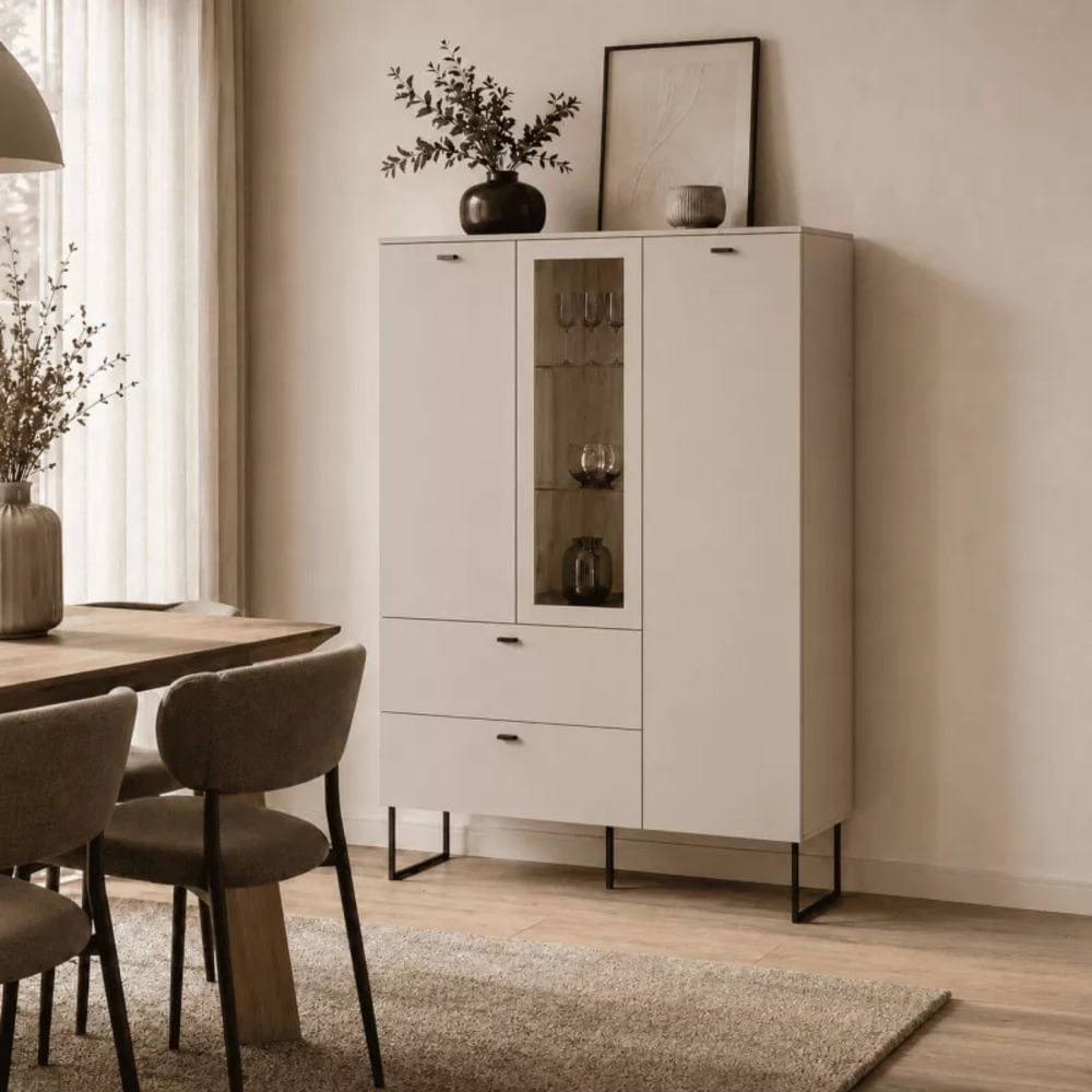 Aparador Alto Moderno Martin 2 Puertas 2 Cajones 1 Nicho Capri RyR MUEBLES