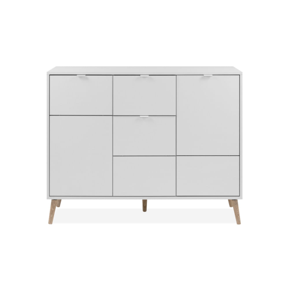 Aparador Moderno Montalvo 3 Puertas 1 Cajón Blanco RyR MUEBLES