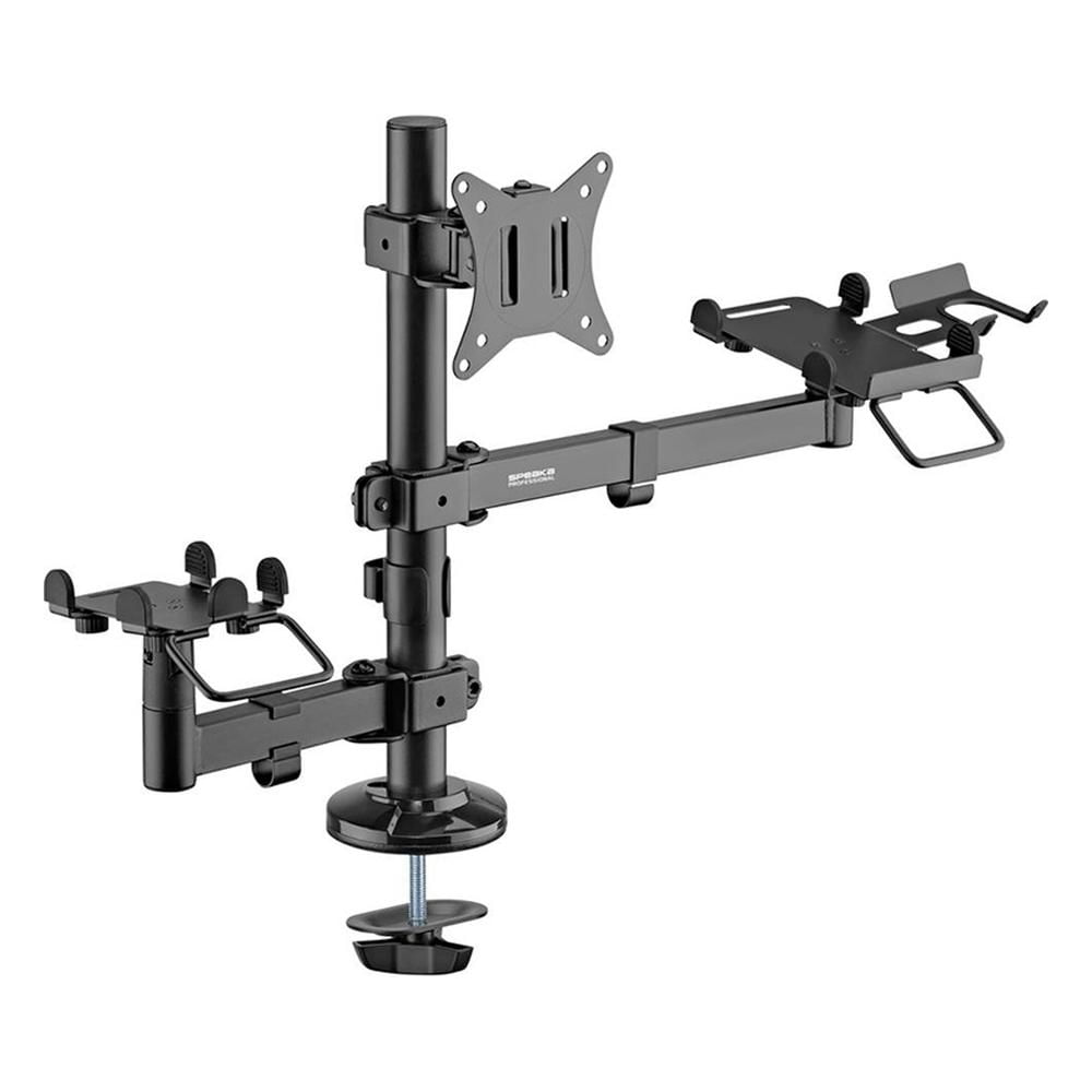Soporte de Escritorio para Monitor SpeaKa Professional SP-POS-200 con Brazos para Terminal Negro