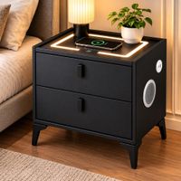 Mesa de Noche Inteligente Velador Smart Parlante Bluetooth Cargador Inalámbrico