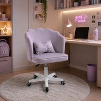 Silla Giratoria de Escritorio Oficina Tocador Q1 Gris Claro Buckingham - DYH390010