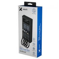 Power Bank Solar Xtech 20000mAh 15W USB-C Cables Integrados Negro XPB-200