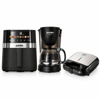 Combo Freidora de Aire Gourmet 5.5 Plus - Cafetera Vicenza - Sandwichera Panini Grill