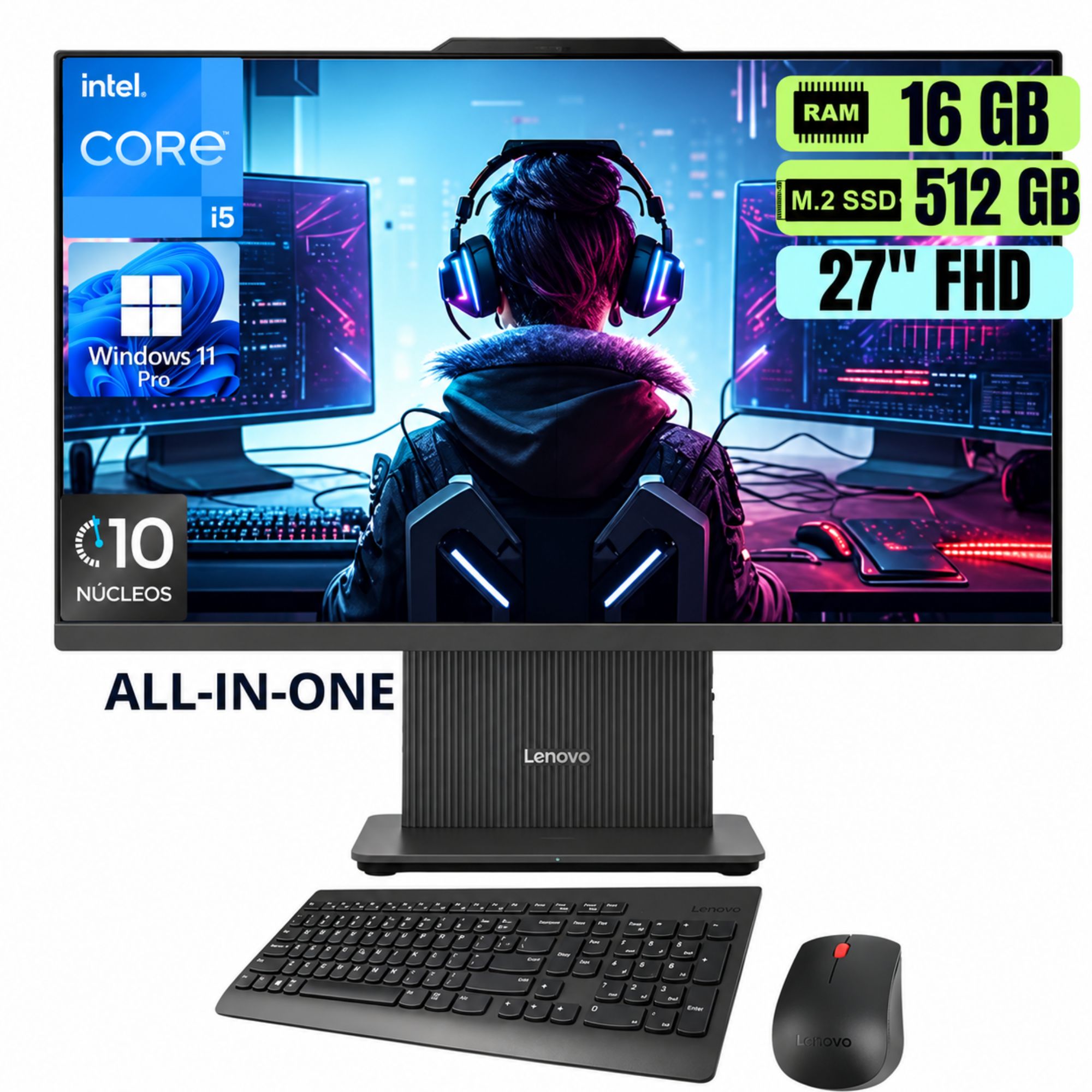 All in one LENOVO IDEACENTRE 27IRH9 INTEL CORE i5 Ram 16GB SSD 512GB 27