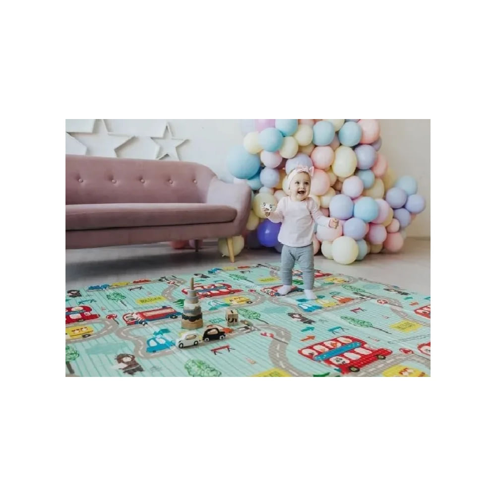 Piso Plegable De Goma Para Niños Y Bebés - Reversible - 2x1.80m UNISEX