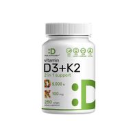 Deal Supplement Vitamina D3 5000 UI con K2 MK7 250 Cápsulas Blandas