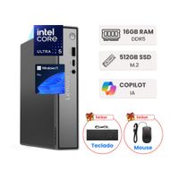 Mini PC Lenovo ThinkCentre Neo 50Q Intel Core Ultra 5 226V 16GB DDR5 512GB Con IA 40Tops 13HR001ULS