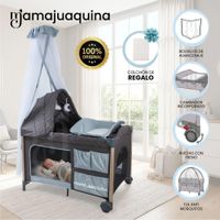 Cuna Corral con Cambiador 3 en 1 ALANA  con Colchón  Light Blue