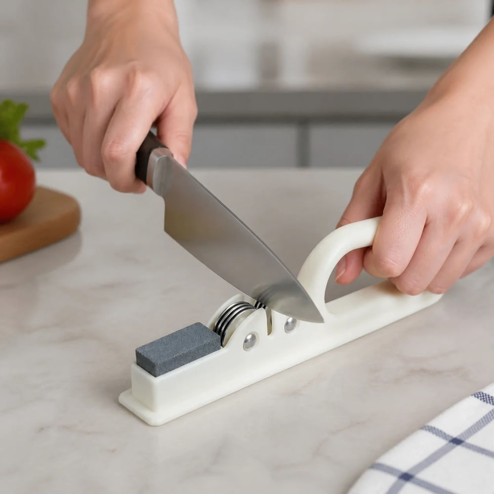 Afilador De Cuchillos Rápido Con Disco Y Piedra Para Cocina Y Hogar x 2 Und