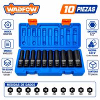 Juego de Dados de Impacto WADFOW WMS2D02 10 Piezas 10 x 24 mm