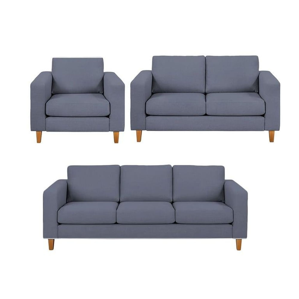 Sofa seccional sonrisa 3 2 1 GRIS oscuro+ 2 COJINES REGALO