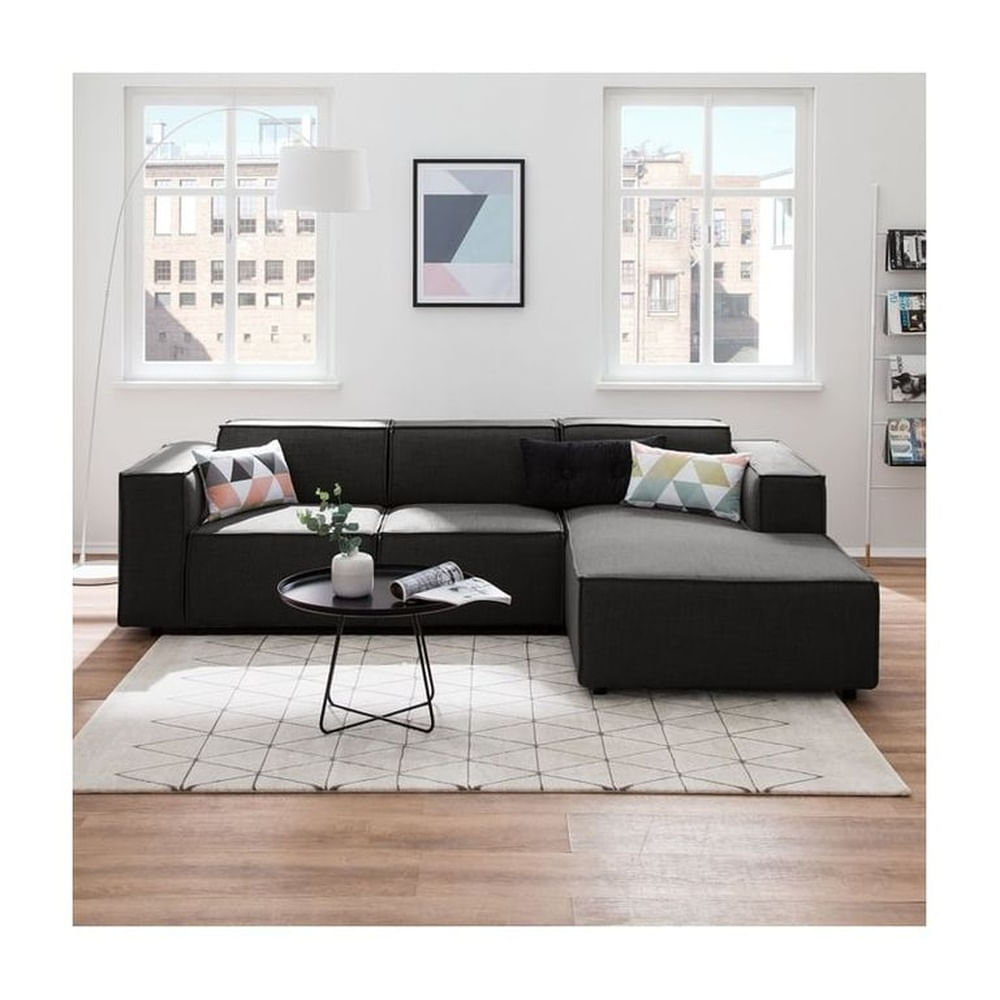 SECCIONAL CALIFORNIA CAMA-NEGRO +3 cojines regalo