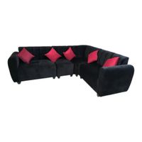 seccional impreria color NEGRO 4 cuerpos + 2 cojines de regalo
