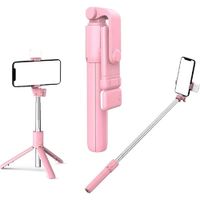 Palo Selfie Stick Celular Flash Tripode Bluetooth Rosa