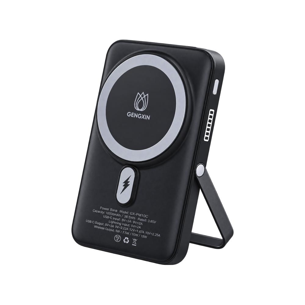 Power Bank Magnético Inalámbrico 10000mAh 22.5W con Carga Rápida USB-C y Soporte Plegable