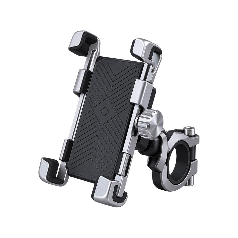 Soporte Metálico para Celular con Rotación 360 y Ajuste de Seguridad para Moto y Bicicleta