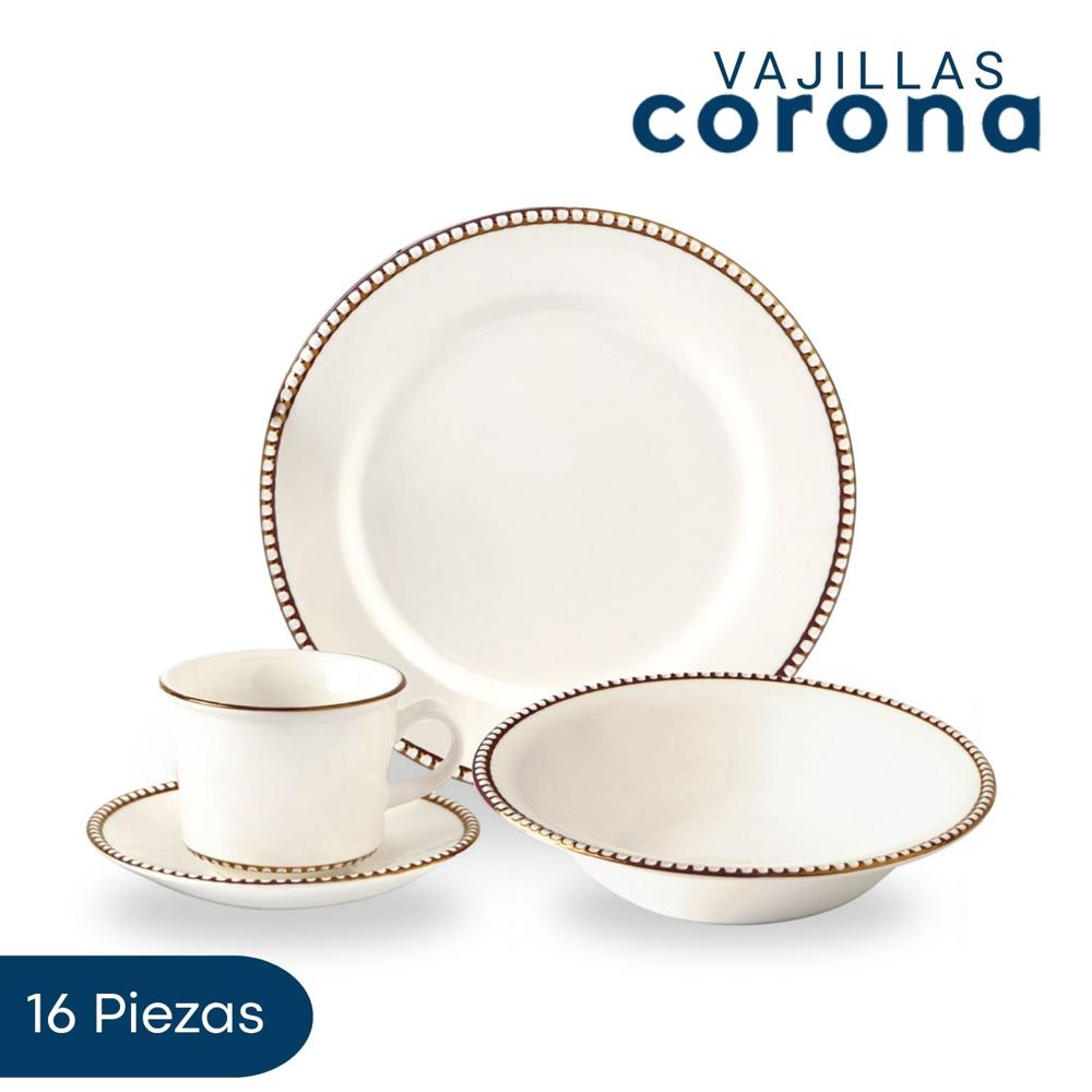 Vajilla Corona Ariana 16 Piezas Para 4 Personas