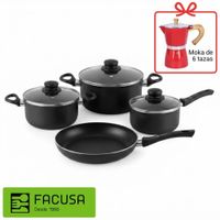 Juego De Ollas Valencia 7 Piezas + Cafetera Moka