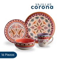 Vajilla Selvática Corona 16 Piezas Para Tu Mesa