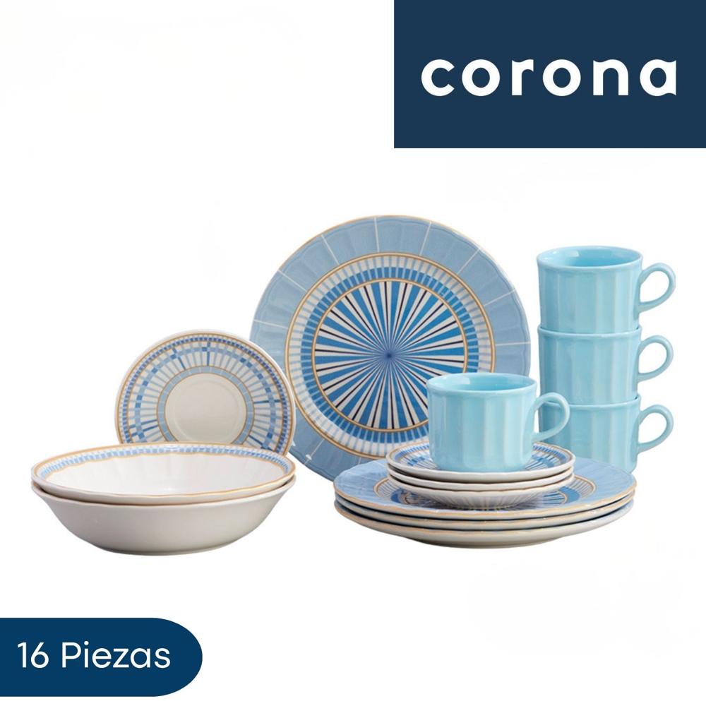 Vajilla Azura Corona 16 Piezas Para Uso Diario