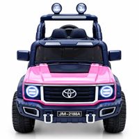 Carro Eléctrico TOYOTA 4x4 12V Rosado con Bluetooth Luces LED y Asiento Tapizado