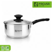 Cacerola Facusa 18 Cm De Acero Inoxidable Con Tapa