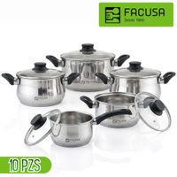 Juego De Ollas Facusa Valencia 10 Piezas De Acero Inox