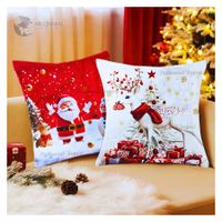 Set de 02 Fundas de Cojín Navideñas de 45x45cm Diseño Navidad