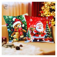 Set por 02 Fundas para Cojín Navideñas 45x45 cm con Diseño en Ambas Caras Multicolor