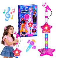 Micrófono para Karaoke Infantil con Luces LED Musical Rosado