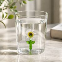 Set 2 Vasos Flor 3D de Vidrio Borosilicato 350 ml
