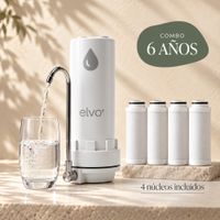 Combo Filtro Purificador de Agua para Caño Elvo Nativo Antimetales + 3 Repuestos 6 Años