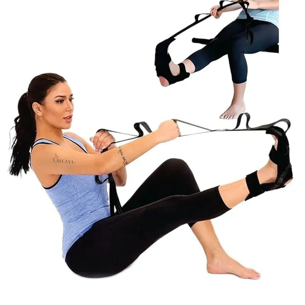 Banda de Estiramiento para Yoga Piernas y Pies con Soporte Ajustable