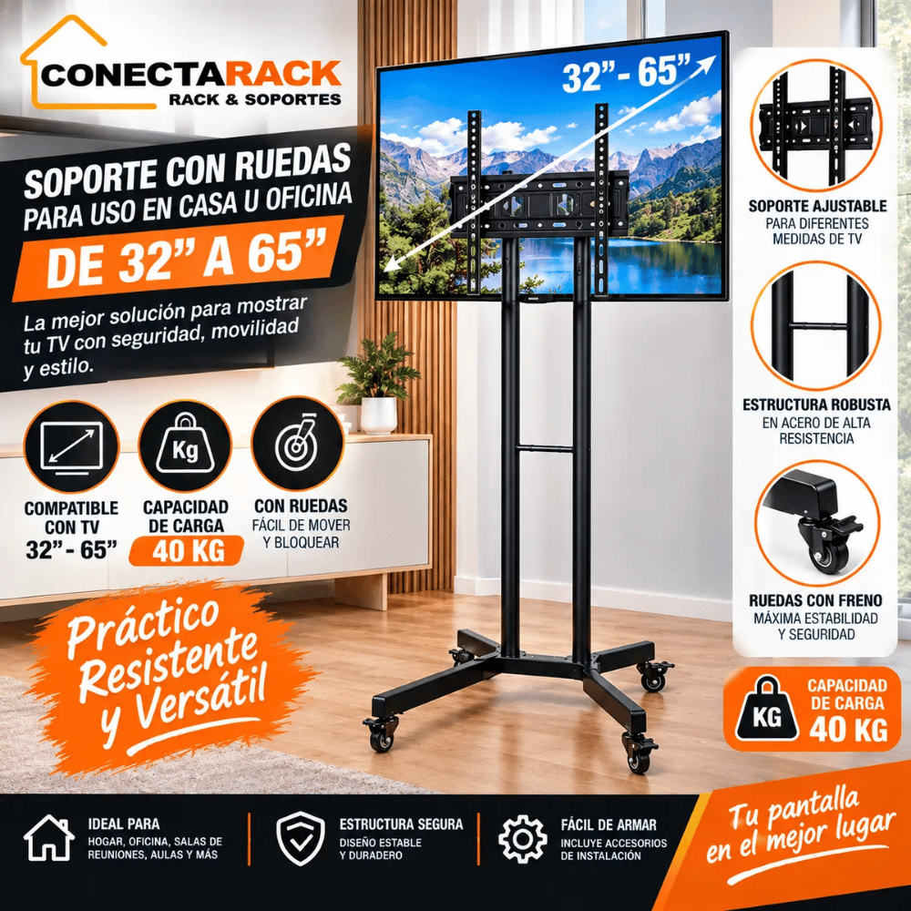 Rack Soporte De Pedestal para TV MONITOR de 32 a 65 YN609