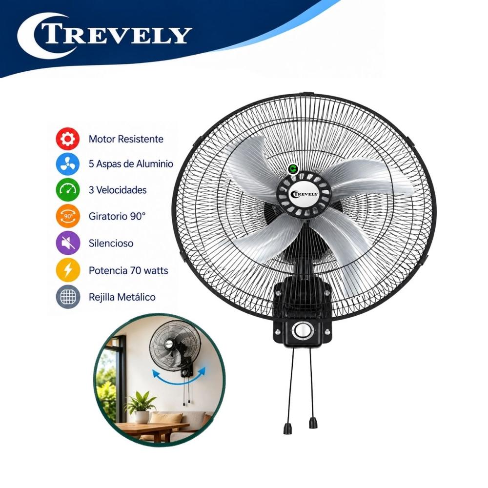 Ventilador Trevely de Pared 18 Pulgadas 5 Aspas VT-1804