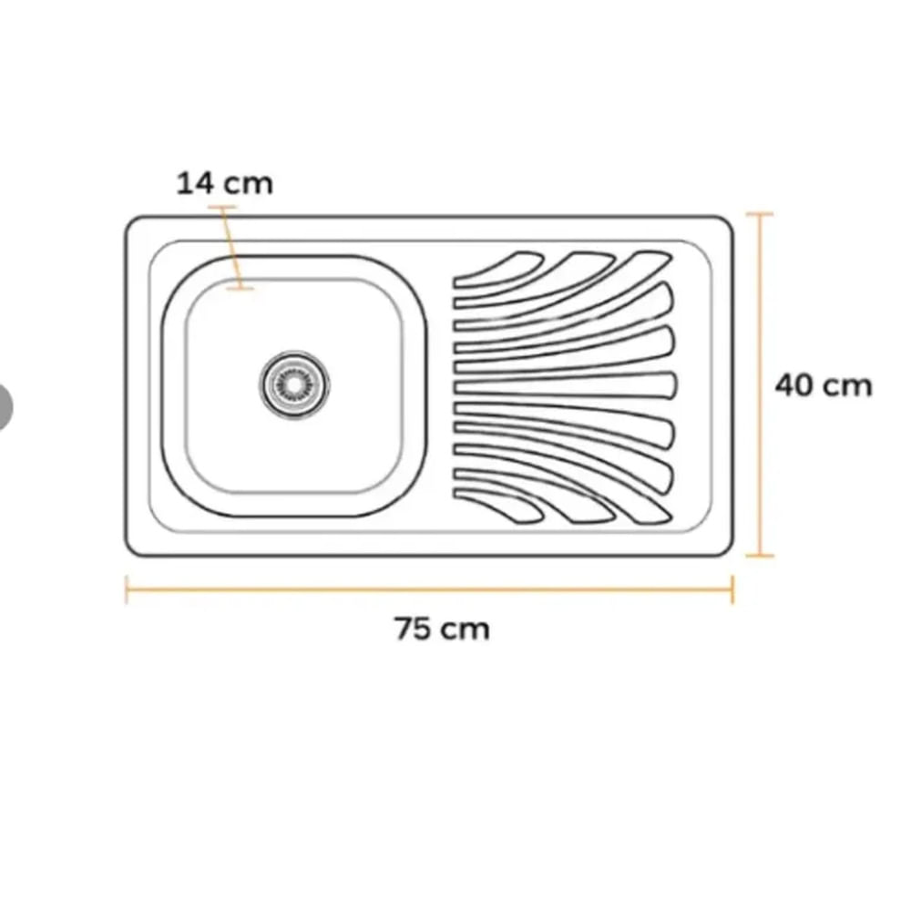 LAVADERO DE COCINA ACERO CON ESCURRIDERO SATINADO LD-7540