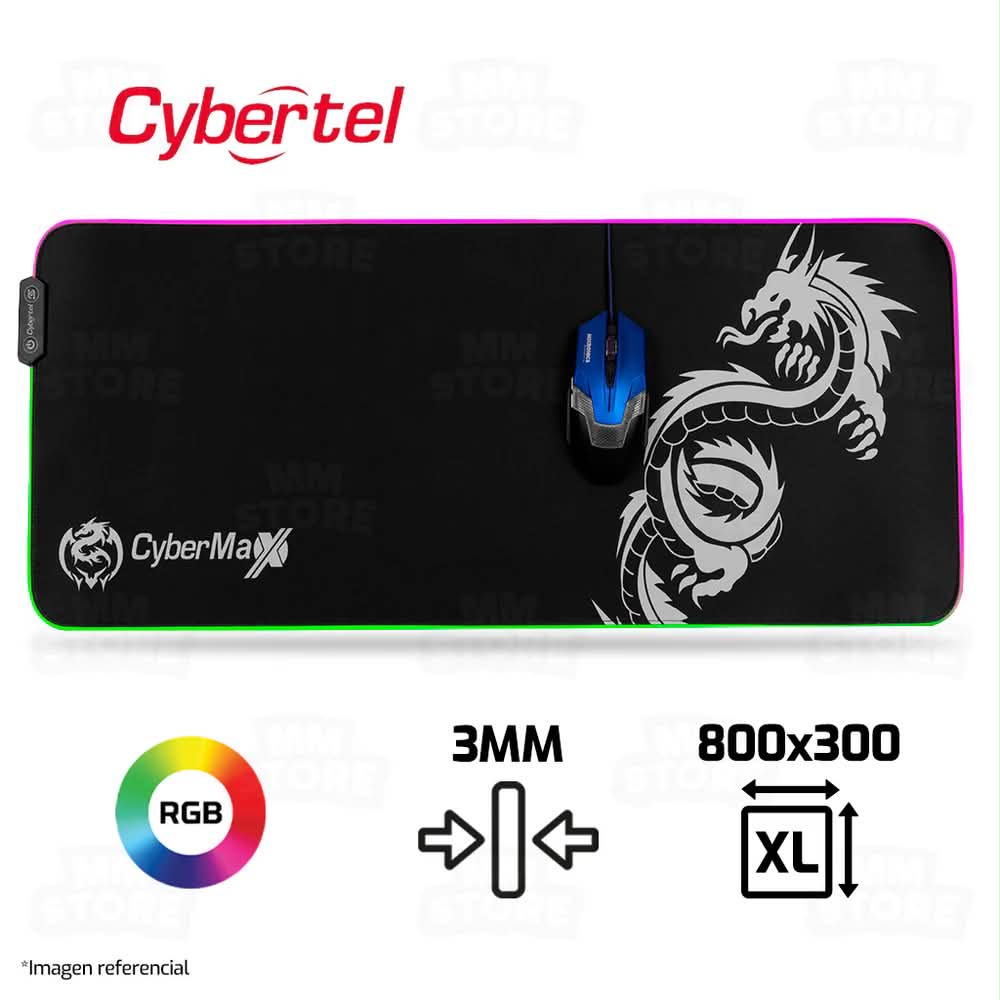 Pad Gamer XL Cybertel FX108 con Luces RGB y Dragón