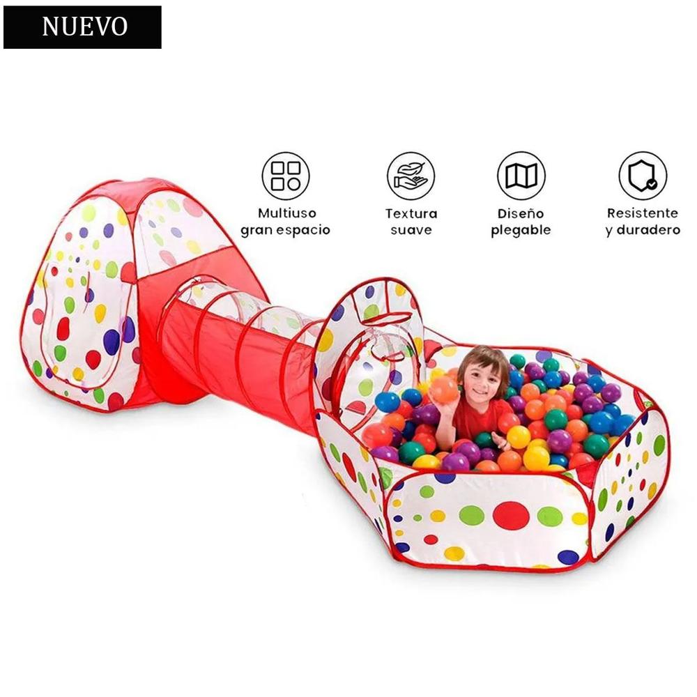 Carpa Circuito para Bebes Con Túnel 3en1 Rojo