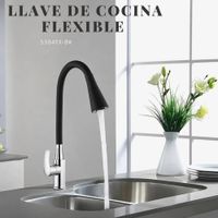LLAVE DE COCINA PICO FLEXIBLE AL MUEBLE NEGRO