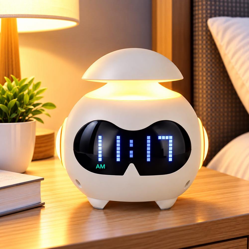 Reloj Despertador Bluetooth con Parlante-Lámpara LED RGB y Alarma