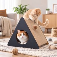 Rascador Casa Triangulo Polarita Negro para Gatos RSC029