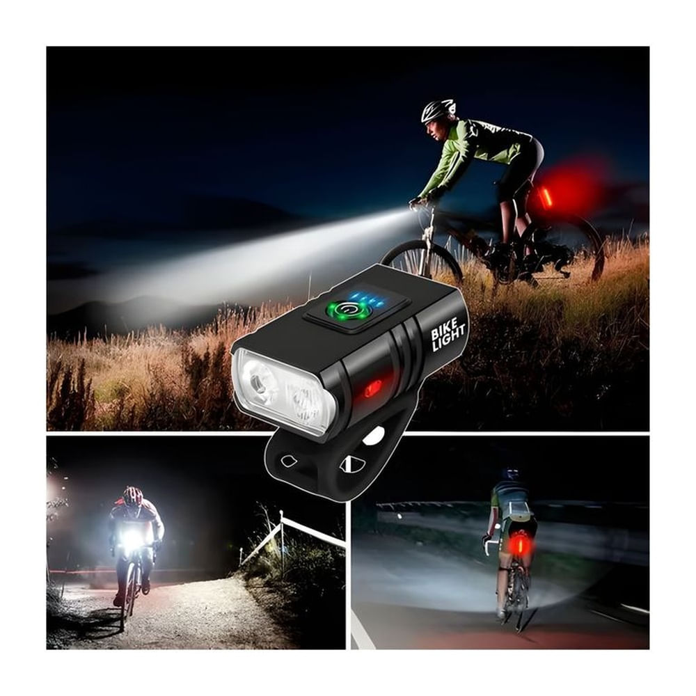 LINTERNA LED DELANTERA PARA VICICLETA DE ALTA POTENCIA RECARGABLE