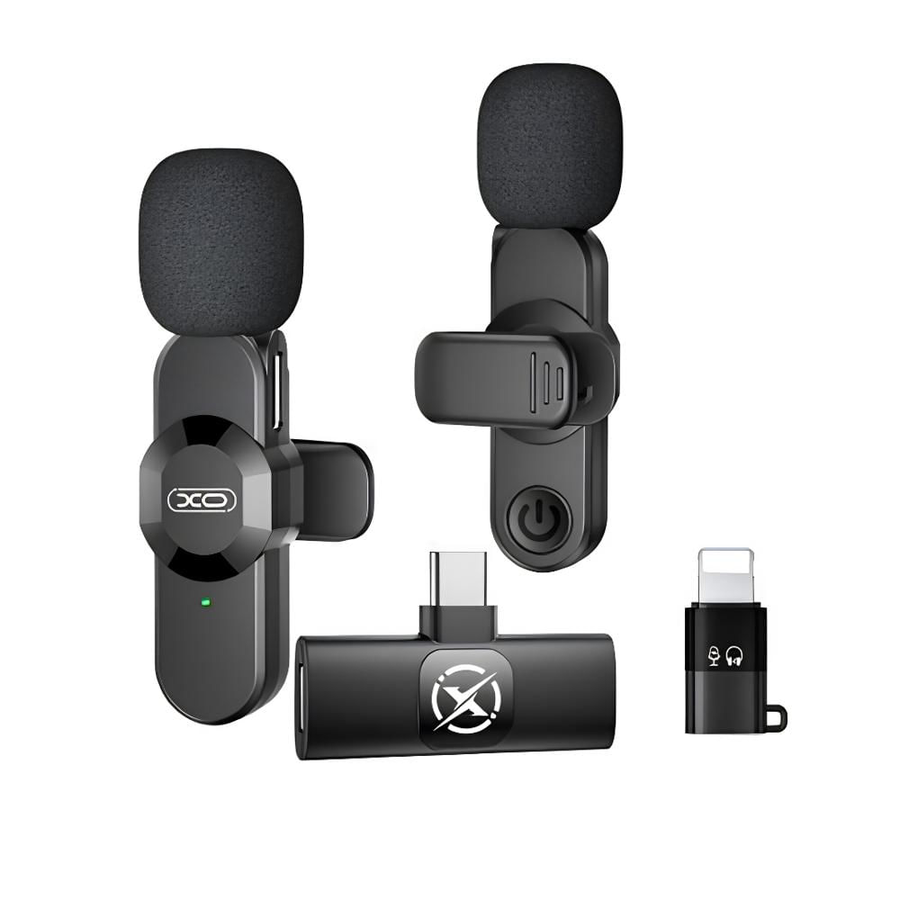 MICROFONO INALAMBRICO 2 SOLAPAS XO MC14 PRO DUAL USB-C Y LIGHTNING